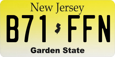 NJ license plate B71FFN