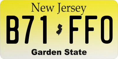 NJ license plate B71FFO