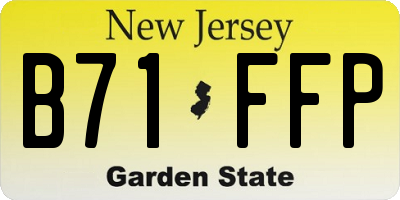 NJ license plate B71FFP