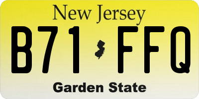 NJ license plate B71FFQ