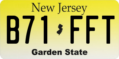 NJ license plate B71FFT