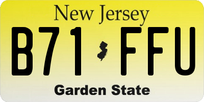NJ license plate B71FFU