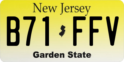 NJ license plate B71FFV