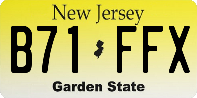 NJ license plate B71FFX