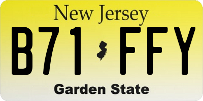 NJ license plate B71FFY