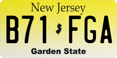 NJ license plate B71FGA