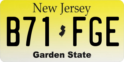 NJ license plate B71FGE