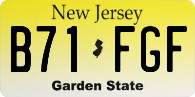 NJ license plate B71FGF