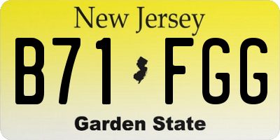 NJ license plate B71FGG