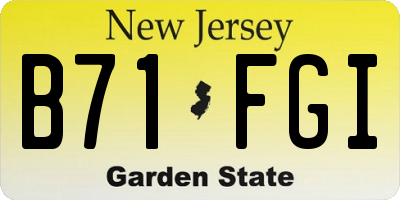 NJ license plate B71FGI