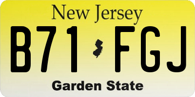 NJ license plate B71FGJ