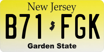 NJ license plate B71FGK