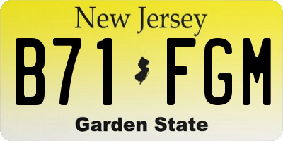 NJ license plate B71FGM