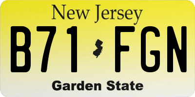NJ license plate B71FGN