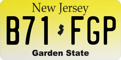 NJ license plate B71FGP