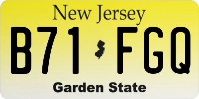NJ license plate B71FGQ