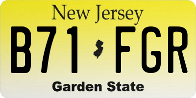 NJ license plate B71FGR