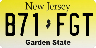 NJ license plate B71FGT