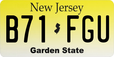 NJ license plate B71FGU
