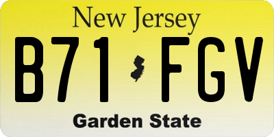 NJ license plate B71FGV