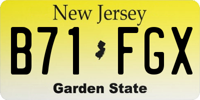 NJ license plate B71FGX