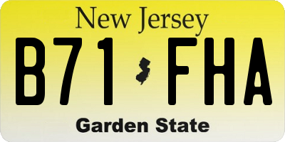 NJ license plate B71FHA