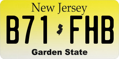NJ license plate B71FHB