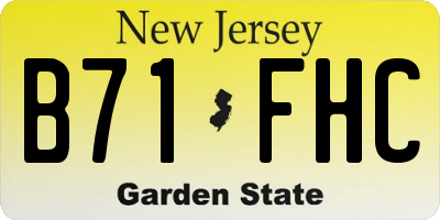 NJ license plate B71FHC