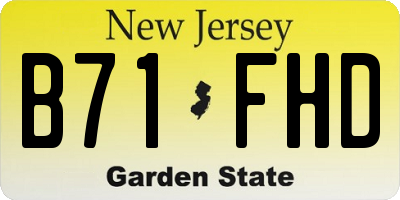 NJ license plate B71FHD