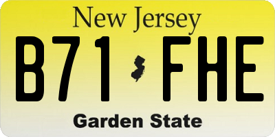 NJ license plate B71FHE