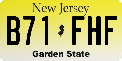 NJ license plate B71FHF