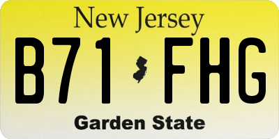 NJ license plate B71FHG