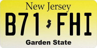 NJ license plate B71FHI
