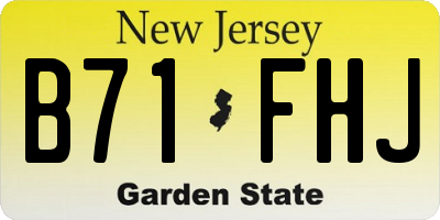 NJ license plate B71FHJ