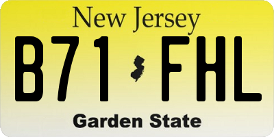 NJ license plate B71FHL