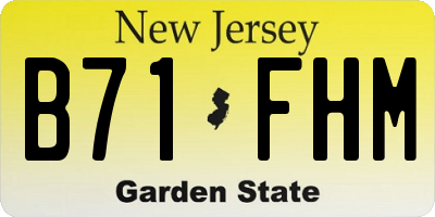 NJ license plate B71FHM