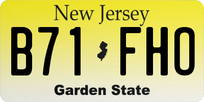 NJ license plate B71FHO