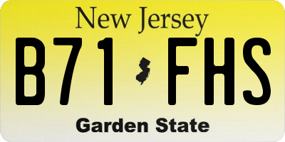 NJ license plate B71FHS