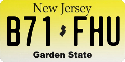 NJ license plate B71FHU