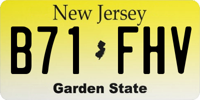 NJ license plate B71FHV