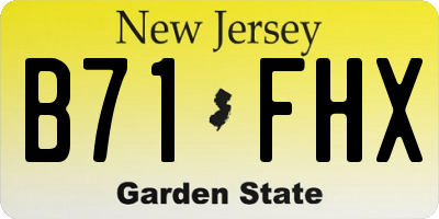 NJ license plate B71FHX