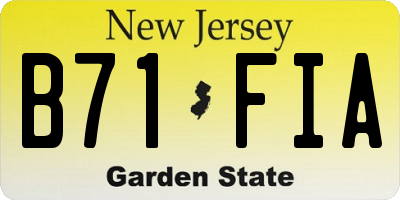 NJ license plate B71FIA