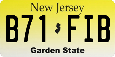 NJ license plate B71FIB