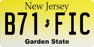 NJ license plate B71FIC