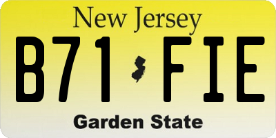 NJ license plate B71FIE