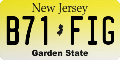 NJ license plate B71FIG