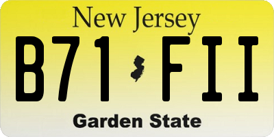 NJ license plate B71FII
