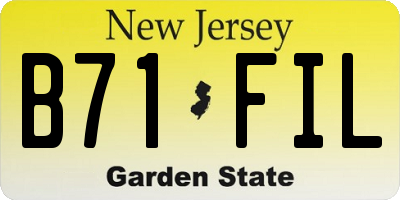 NJ license plate B71FIL