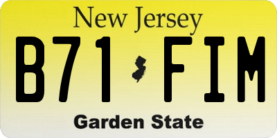 NJ license plate B71FIM