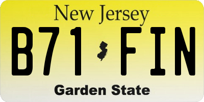 NJ license plate B71FIN